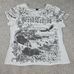 Vtg Big Bang Clothing Graphic Tee Y2k Studded Bedazzeled Grand Canyon Shirt XL